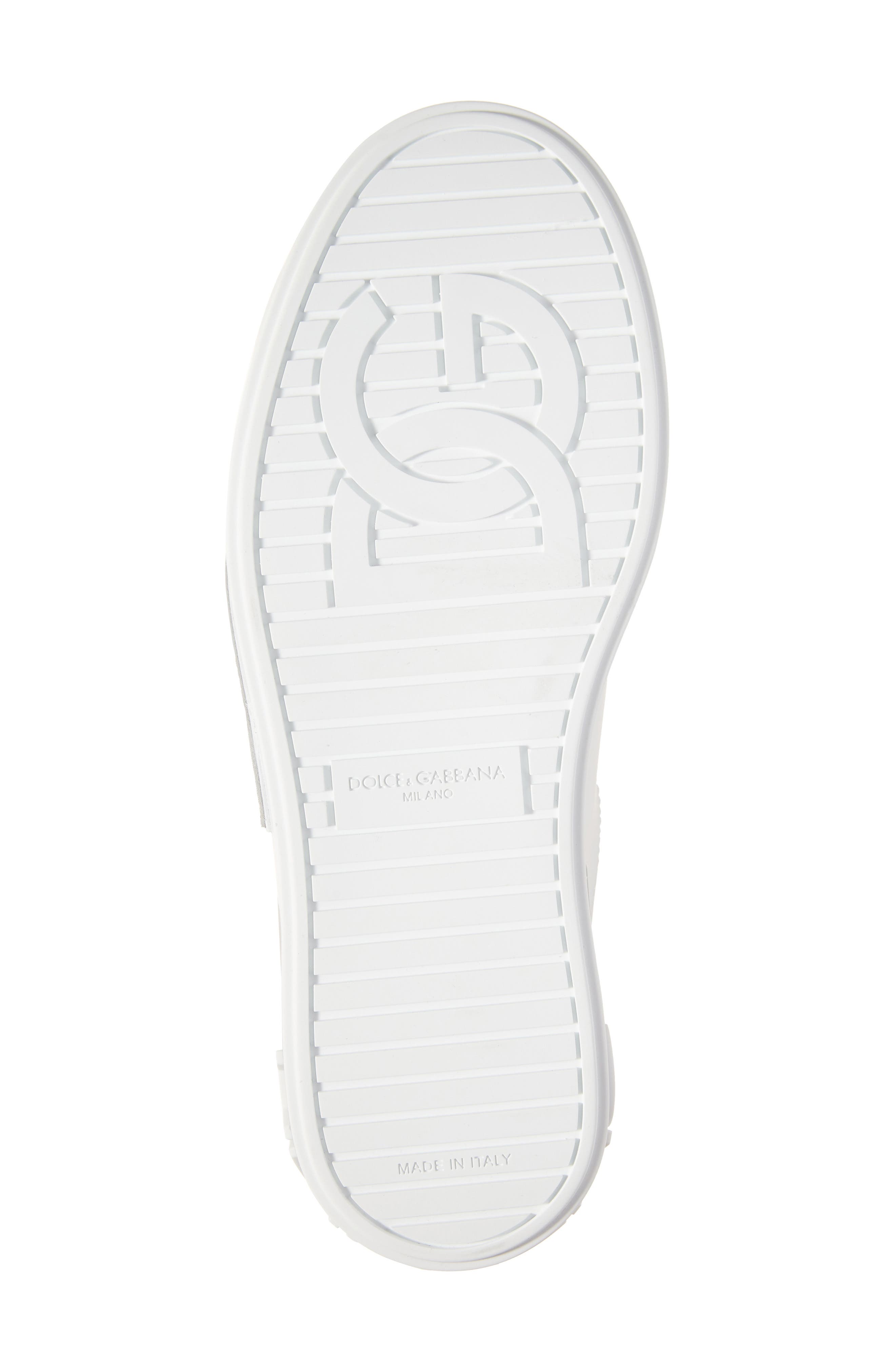 Dolce&Gabbana Portofino Calfskin Sneaker, Alternate, color, Bianco/ Bianco