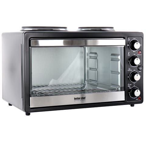 Chef Central Toaster Oven and Broiler with Dual Solid Element Burners