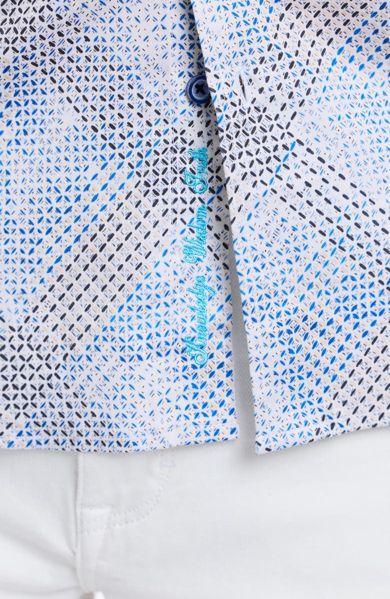 Robert Graham Shillibeer Stretch Cotton Button-Up Shirt, Alternate, color, Blue Multi