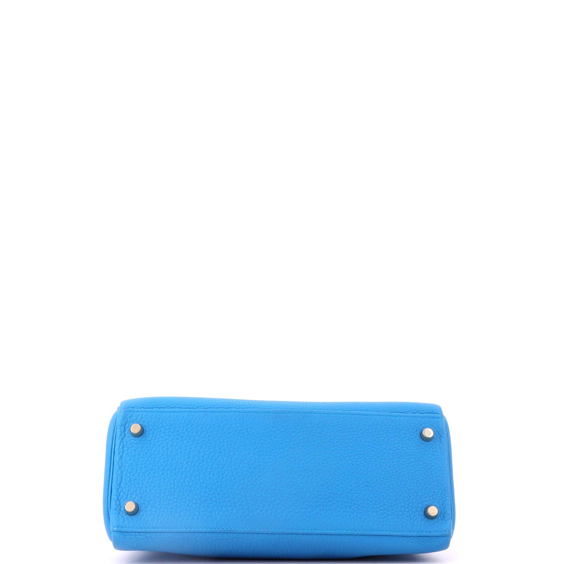 Pre-Owned Hermes Kelly Handbag Blue Togo with Gold Hardware 28, Alternate, color, Bleu Zanzibar