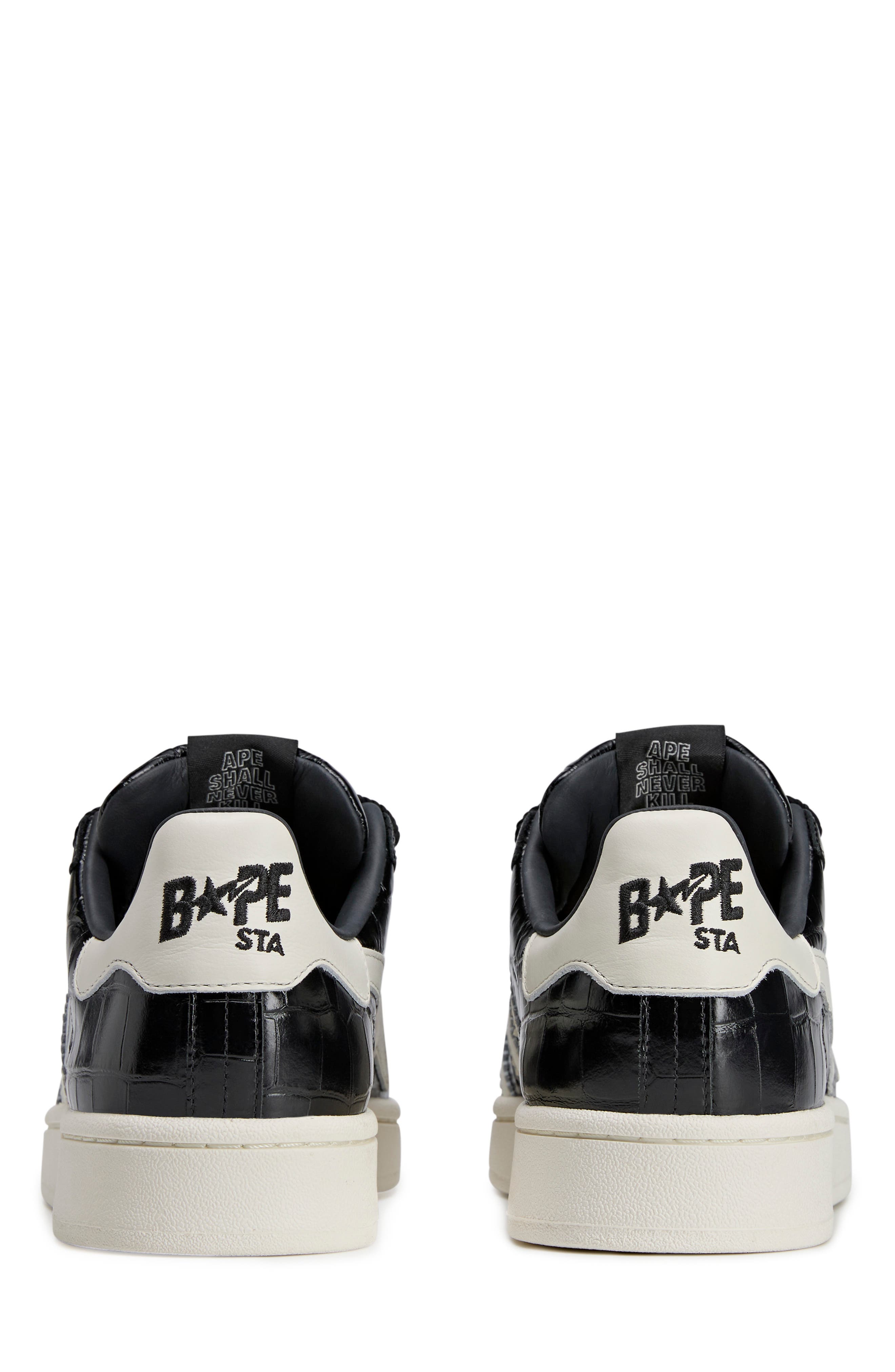 Campus 00s BAPE Croc Embossed Leather Sneaker, Alternate, color, CORE BLACK