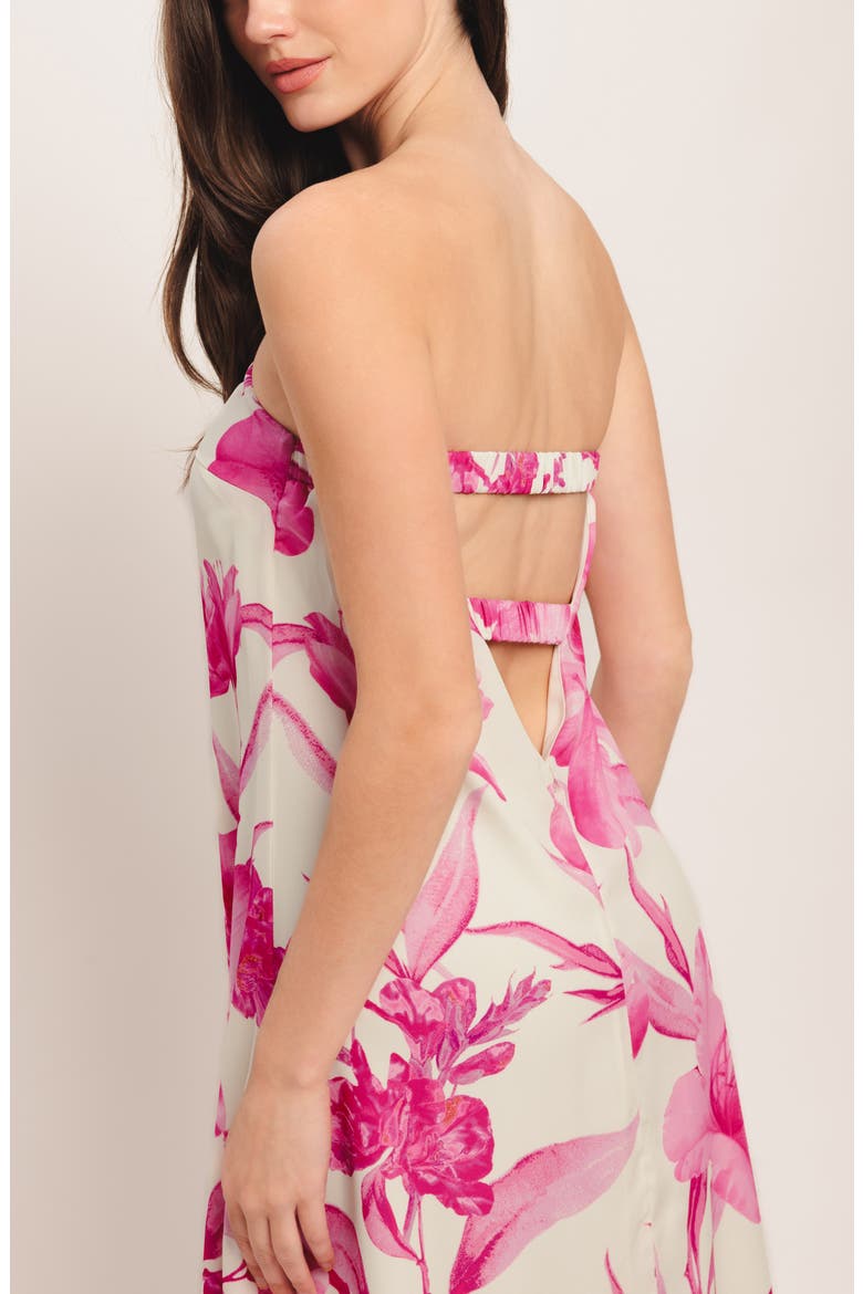 Strapless Floral Maxi Dress, Alternate, color, IVORY PINK