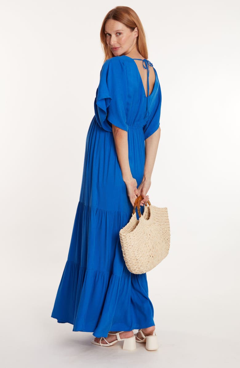 Cache Coeur Claudette Maternity maxi dress, Alternate, color, Electric Blue
