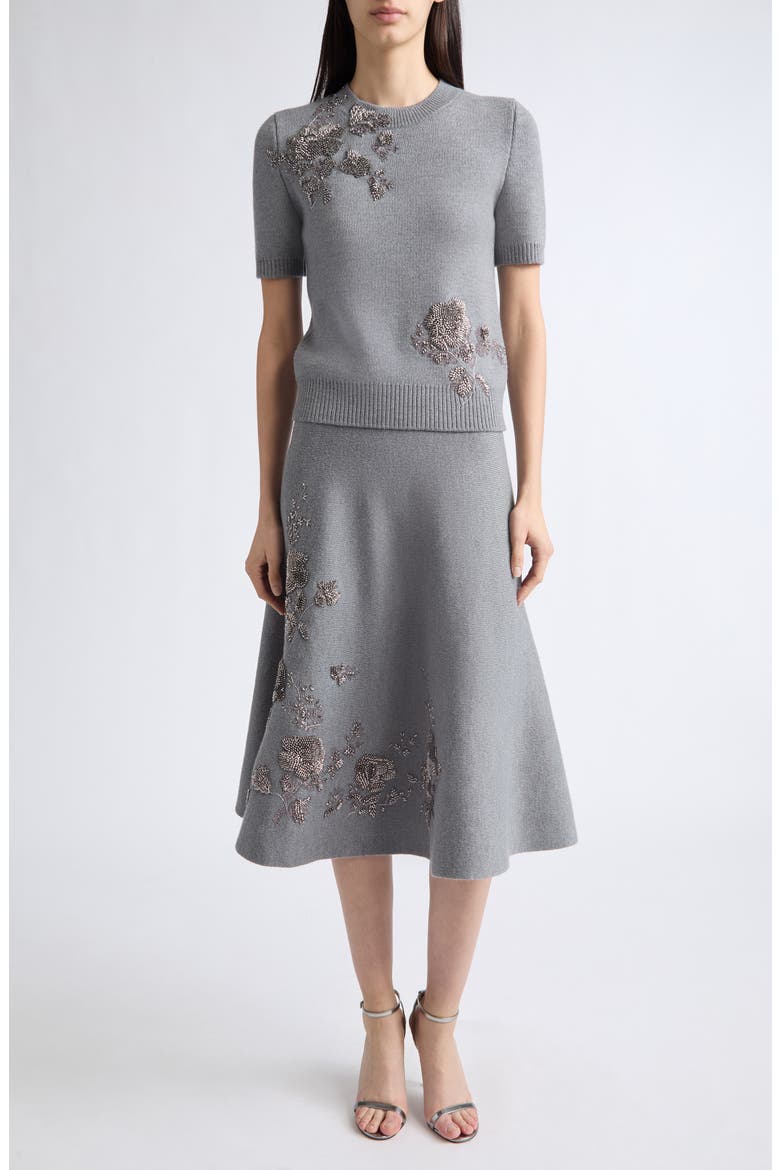 Beaded Wool Sweater, Alternate, color, MELANGE GREY