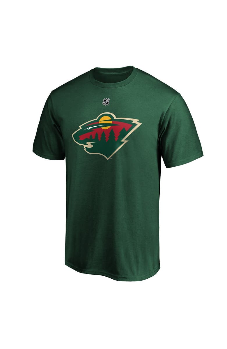 FANATICS Men's Fanatics Branded Mats Zuccarello Green Minnesota Wild Authentic Stack Name & Number Team T-Shirt, Alternate, color, Green