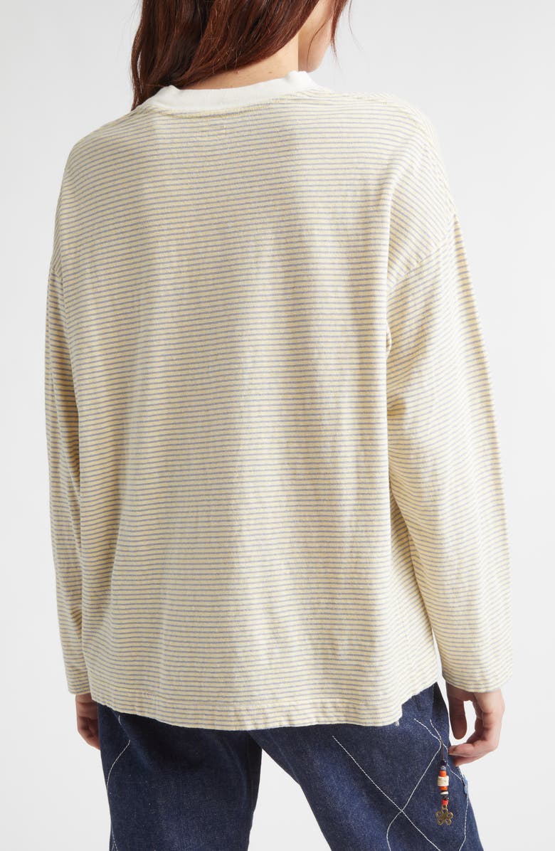 KURO Soft Line Border Stripe T-Shirt, Alternate, color, Yellow