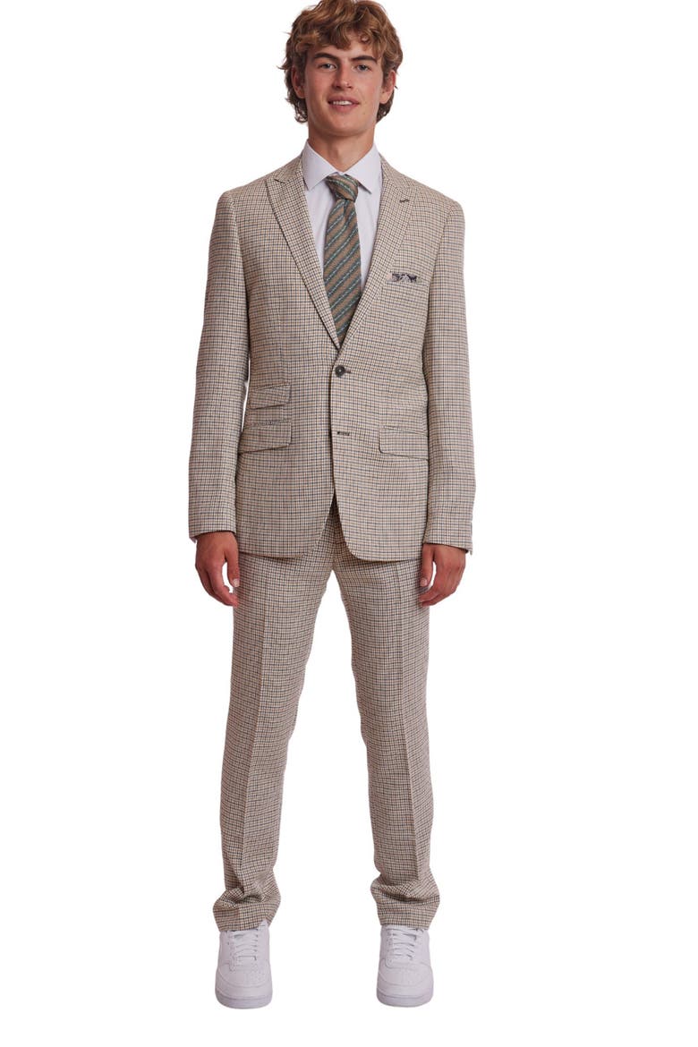 Ashton Slim Fit Plaid Sport Coat, Alternate, color, GREY WHITE YELLOW GINGHAM
