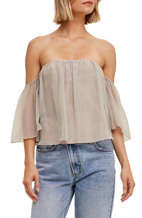 Off the Shoulder Organza Top