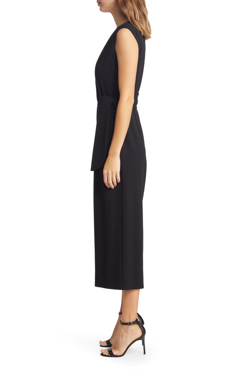 Tahari ASL Side Knot Crop Wide Leg Jumpsuit, Alternate, color, 