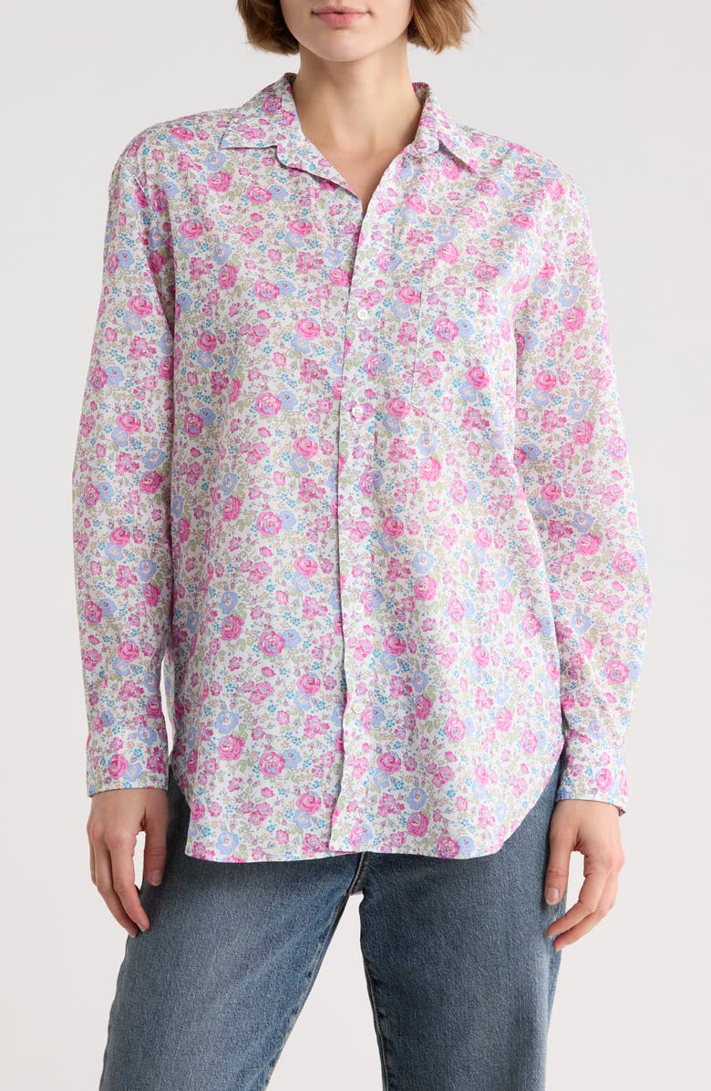 Frank & Eileen Relaxed Fit Cotton Button-Up Shirt, Main, color, Blue Pink Floral