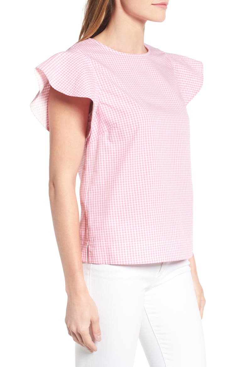 Cloister Gingham Cotton Top, Alternate, color, PINK GINGHAM