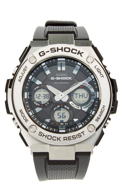 G-Shock 'G-Steel' Ana-Digi Resin Strap Watch, 59mm x 52mm