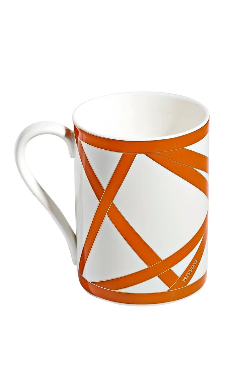 Missoni Home Tableware Mug Cup NASTRI in Luxury Box Orange diam. 3", H 3.9", cap. 12.5 oz, Alternate, color, Multicolor