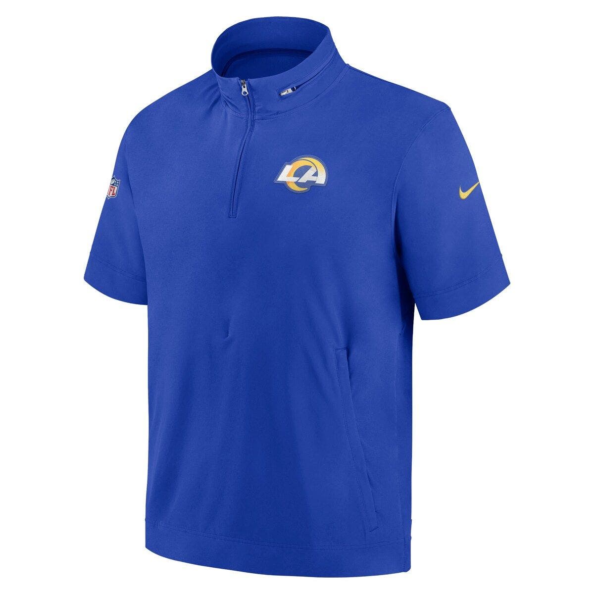 Nike Men's Nike Royal Los Angeles Rams Sideline Coach Short Sleeve ...
