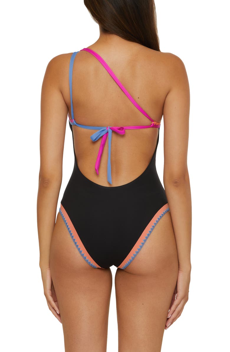 Lucky Brand Avila Asymmetric One-Piece Swimsuit, Alternate, color, Black
