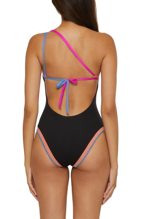 Lucky Brand Avila Asymmetric One-piece Swimsuit In Black