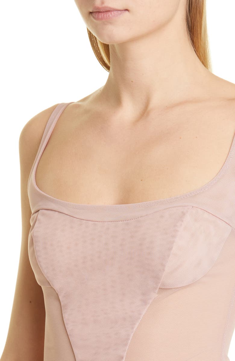 Kathryn Bowen Crop Mesh Tank, Alternate, color, Dusty Rose / Off White