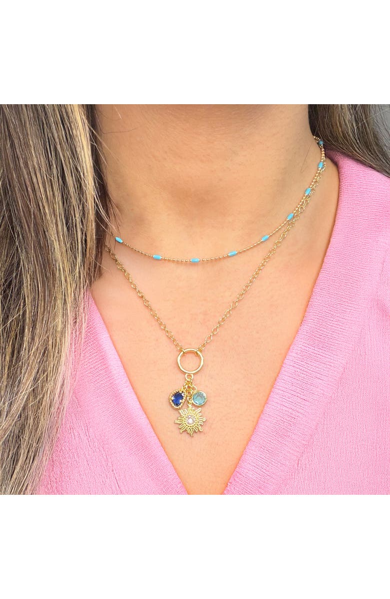 The Lovery Fine Jewelry Sunflower Charm Necklace, Alternate, color, Gold-Plated Sterling Silver