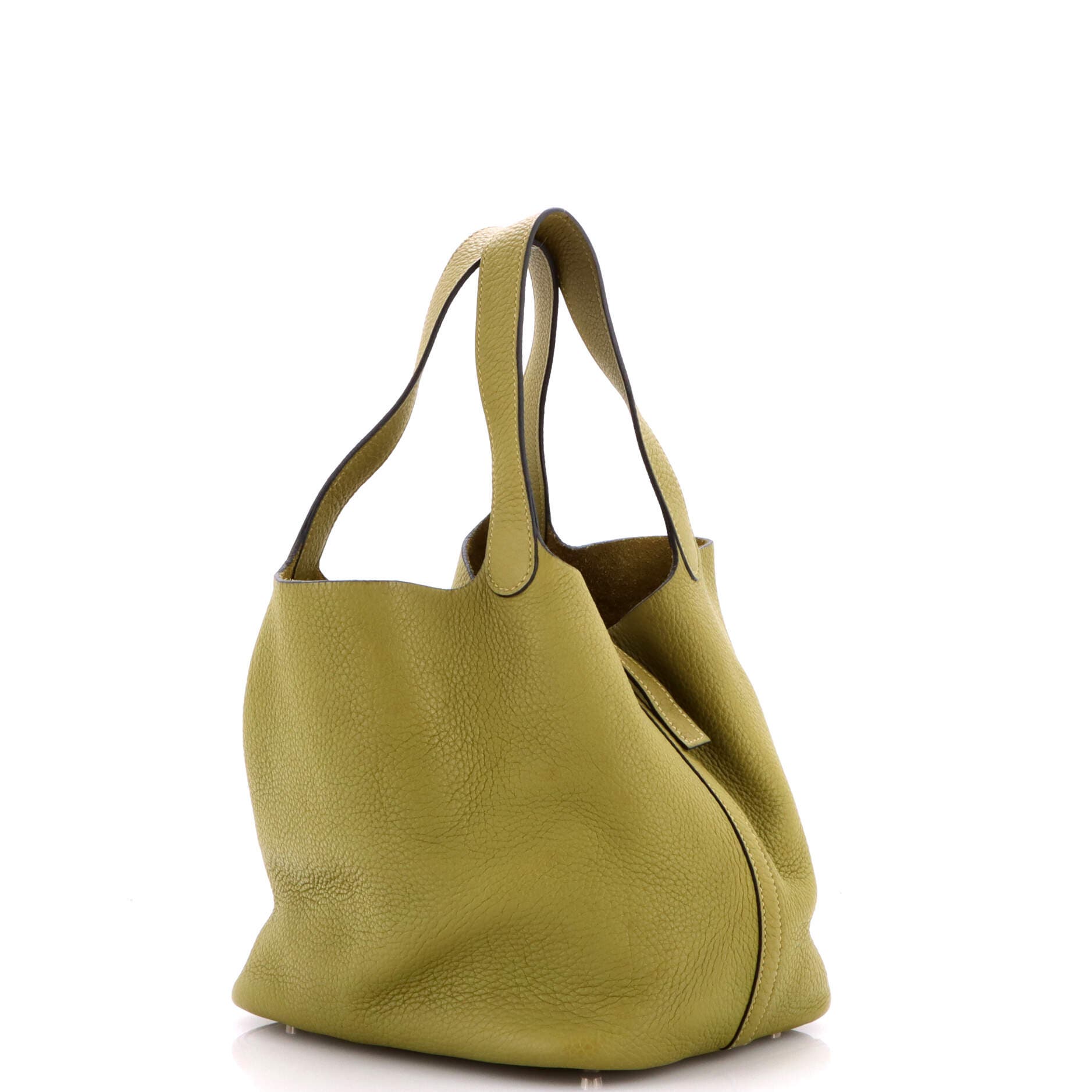 Pre-Owned Hermes Picotin Lock Bag Clemence MM, Alternate, color, Vert Chartreuse