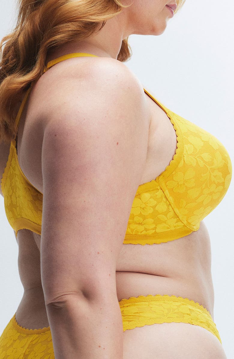 SAVAGE X FENTY Lavish Lace Front Closure Lace Push-Up Bra, Alternate, color, Topaz Yellow