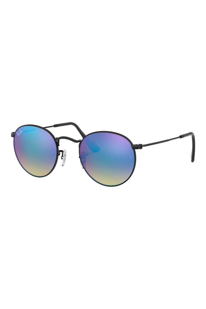 53mm Mirrored Phantos Sunglasses, Alternate, color, BLACK BLUE