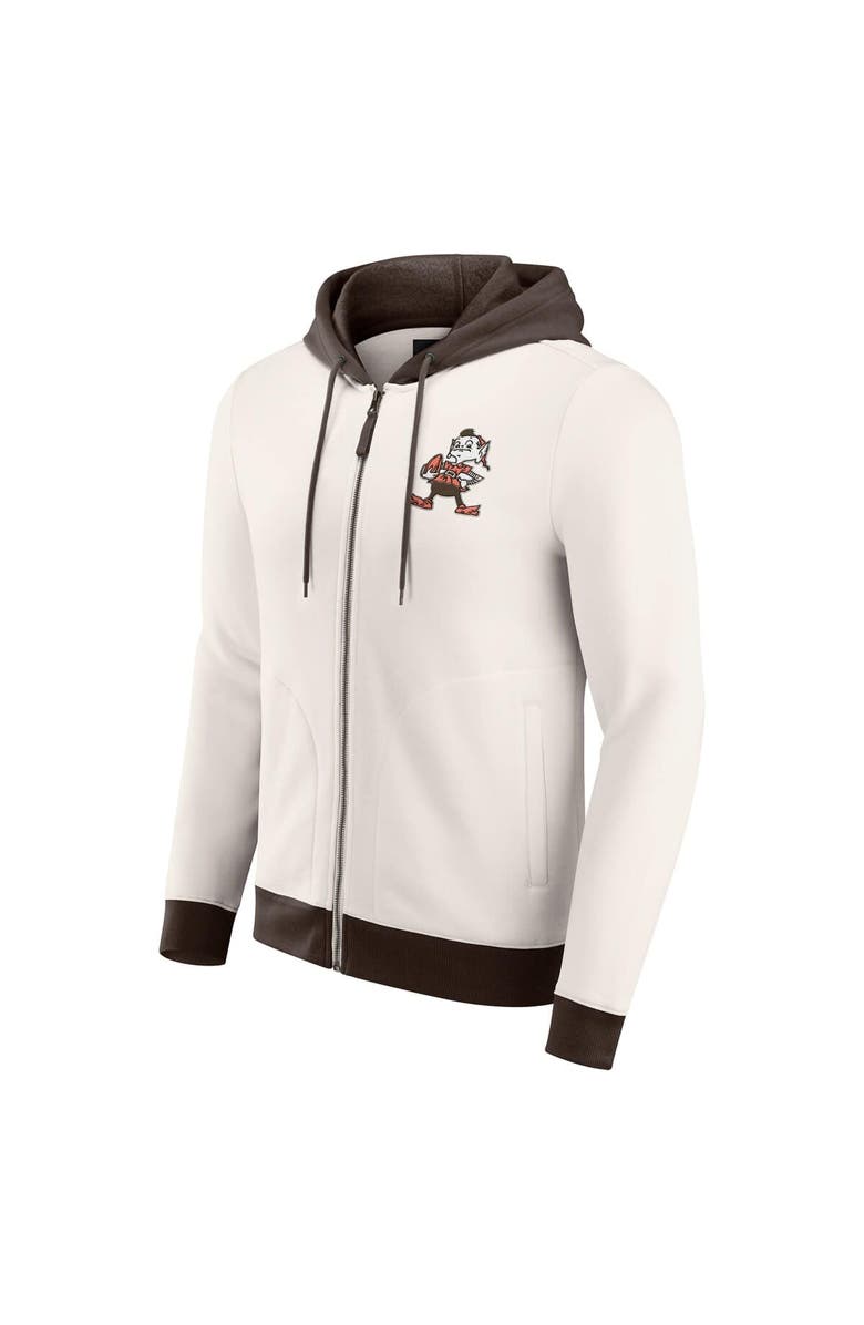 Darius Rucker Collection by Fanatics Men's Darius Rucker Collection by Fanatics Cream Cleveland Browns Distressed Graphics Full-Zip Hoodie, Alternate, color, Cream