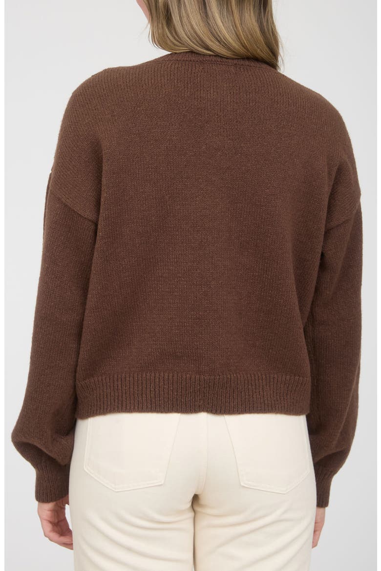 Textured Oblong Button Cardigan, Alternate, color, BROWN