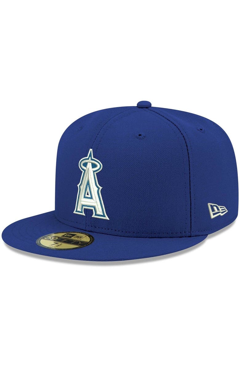 New Era Men's New Era Royal Los Angeles Angels White Logo 59FIFTY Fitted Hat, Alternate, color, 