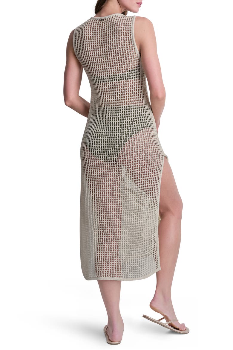 Pointelle Floral Knit Cover Up Dress, Alternate, color, EGGNOG