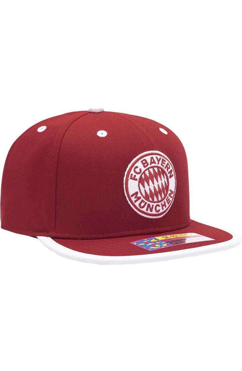 FAN INK Men's Red Bayern Munich Tape Snapback Hat, Alternate, color, 