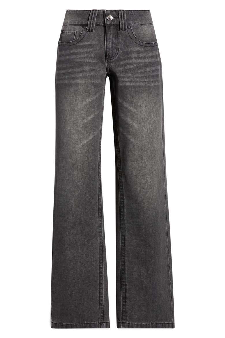 Forward Seam Low Rise Relaxed Straight Jeans, Alternate, color, BLACK WASH
