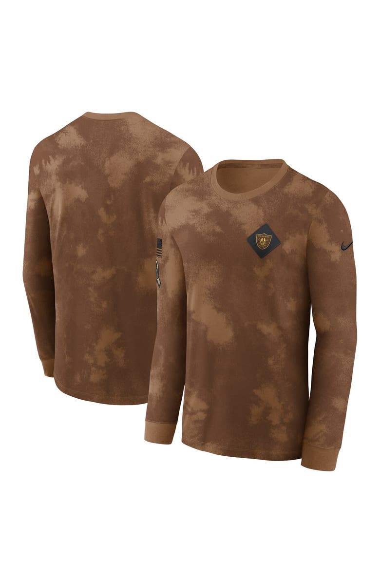 Nike Men's Nike Brown Las Vegas Raiders 2023 Salute To Service Long Sleeve T-Shirt, Alternate, color,