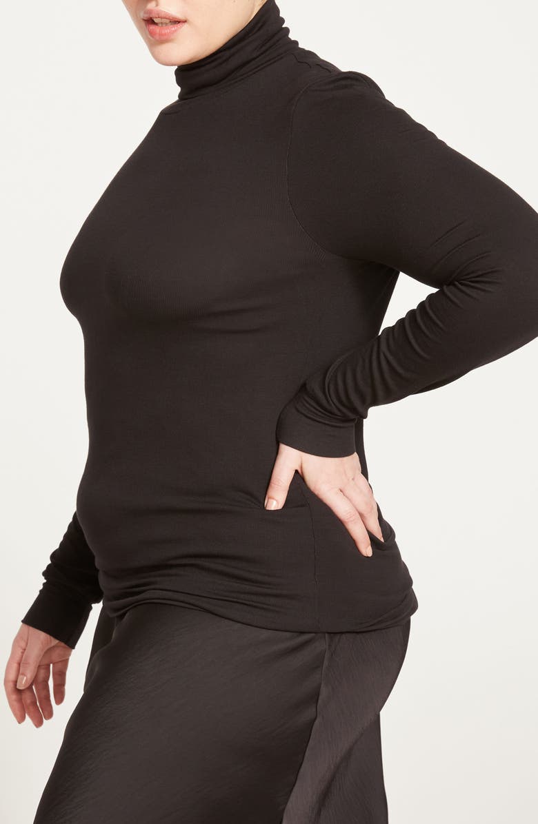 Universal Standard Foundation Turtleneck, Alternate, color, Black
