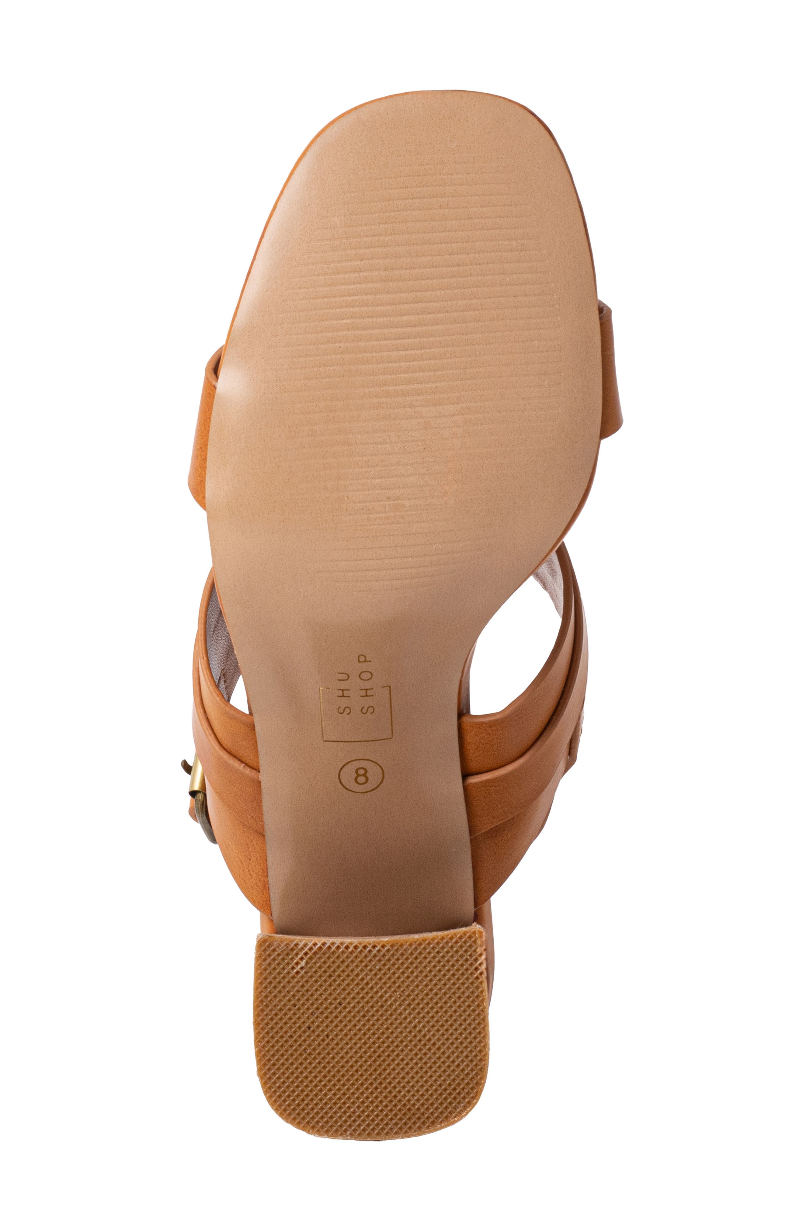 SHUSHOP Hannah Block Heel Slingback Sandal, Alternate, color, Camel