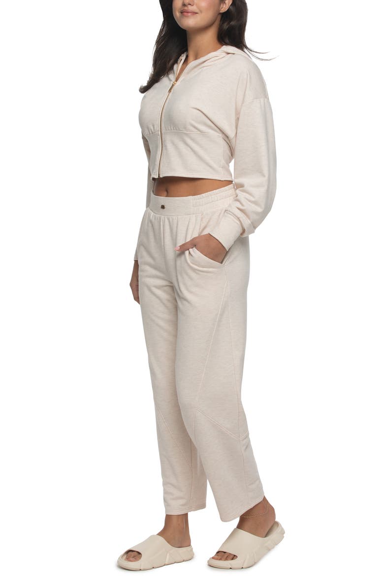 Emery Hoodie & Pants Lounge Set, Alternate, color, HEATHER SAND