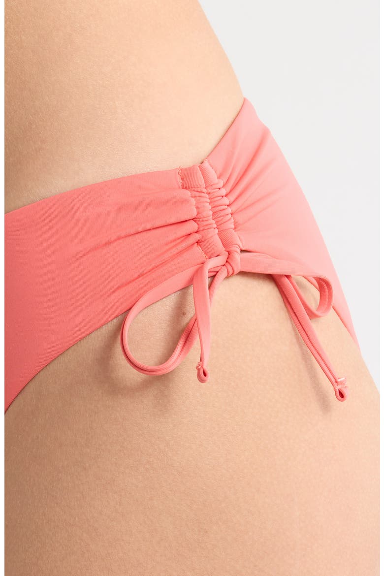 Beach Classics Side Tie Hipster Bikini Bottoms, Alternate, color, HOT CORAL