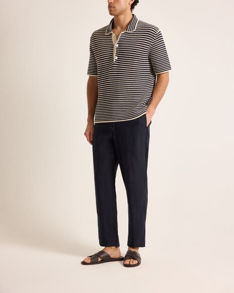 Lowry Classic Fit Crochet Stripe Polo
