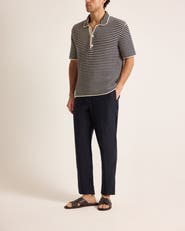 Orlebar Brown Lowry Classic Fit Crochet Stripe Polo