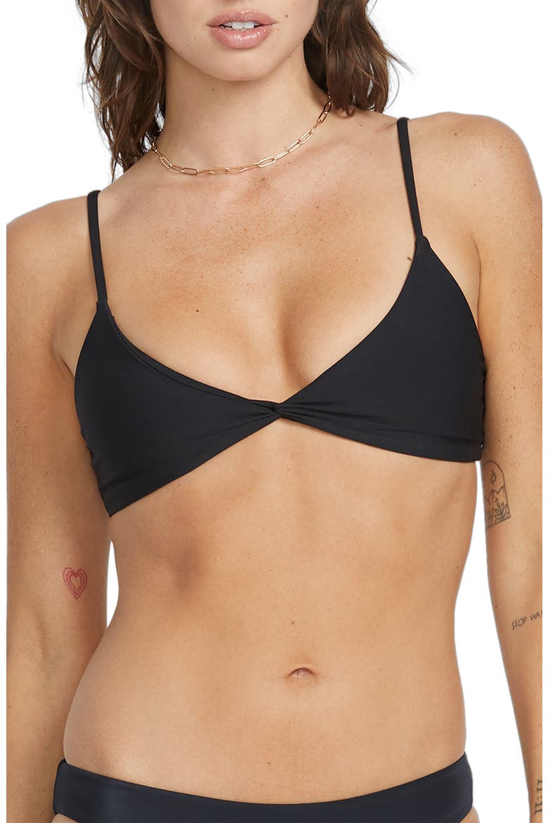 Simply Seamless Twist Front Bikini Top, Main, color, BLACK