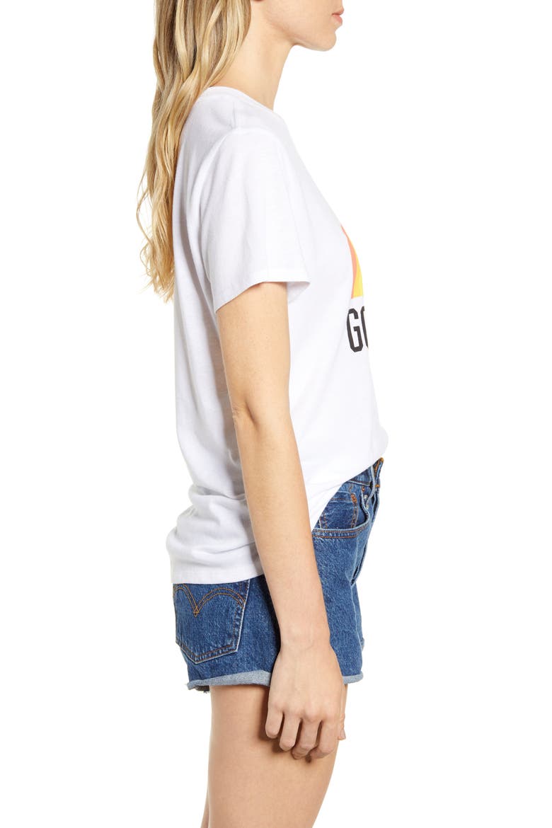 Good Vibes Rainbow Graphic Tee, Alternate, color, WHITE