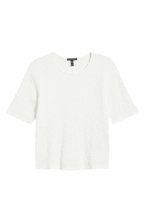 Eileen Fisher Crewneck Textured T-shirt In White