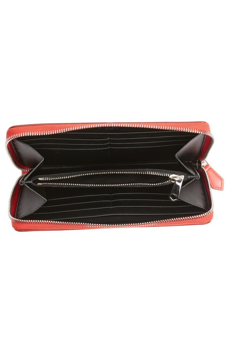 Givenchy Logo Print Zip Around Leather Wallet, Alternate, color, 