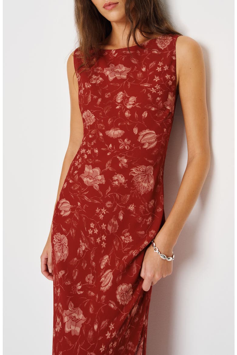 Prescott Floral Column Maxi Dress, Alternate, color, TUDOR ROSE
