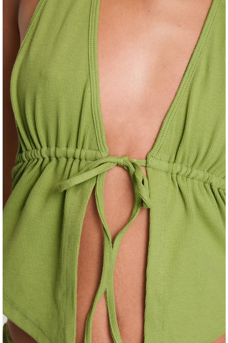 Obviously Open Front Halter Top, Alternate, color, GREEN