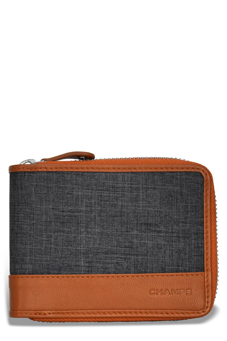 Zip Around Bifold Wallet, Main, color, TAN/BLACK