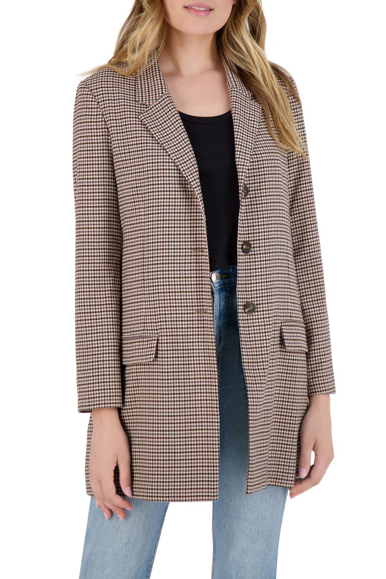 BB Dakota Checking Up Check Blazer, Alternate, color, WALNUT