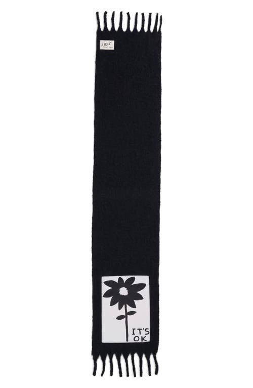 Marc Jacobs It's Ok Wool, Alpaca & Mohair Blend Fringe Scarf In Black