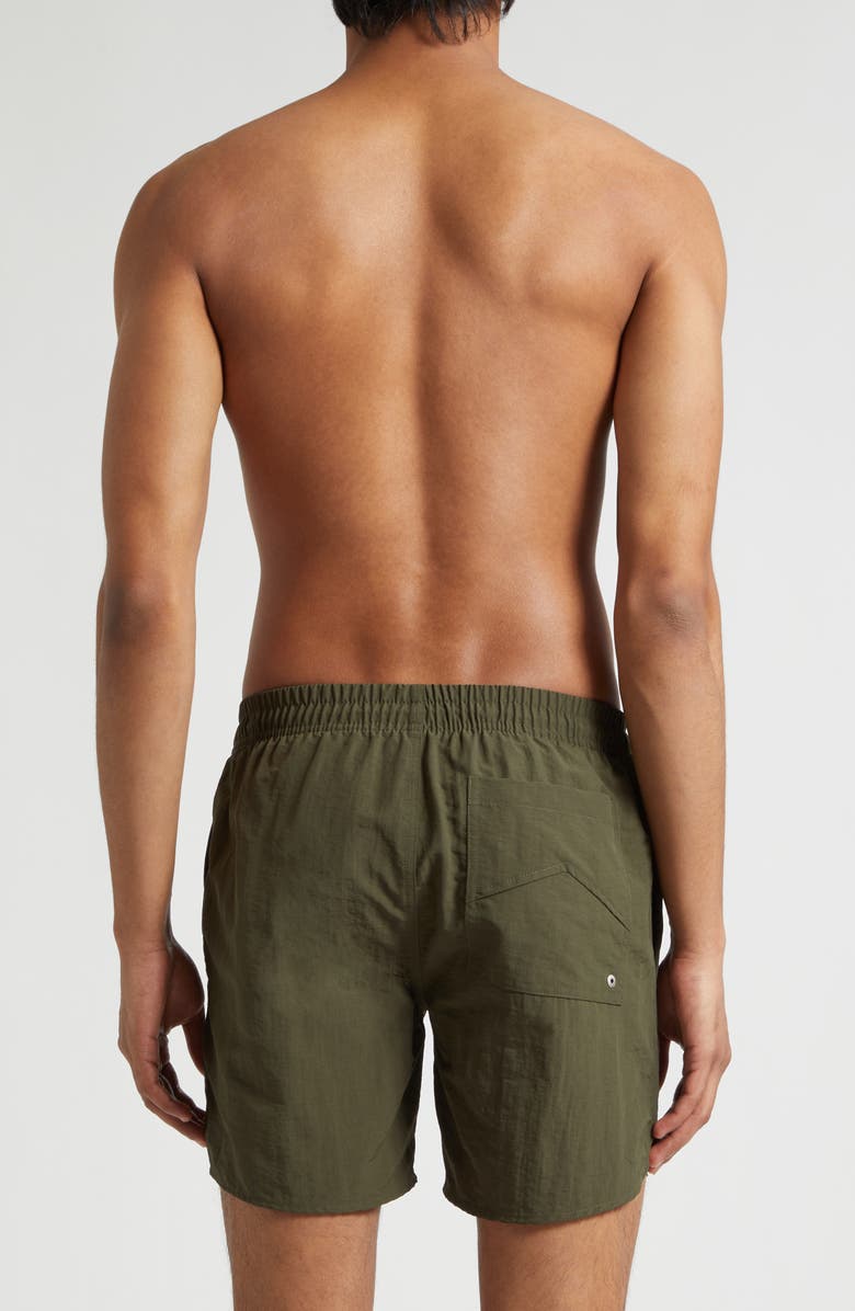 Rhude Radiator Nylon Swim Trunks, Alternate, color, Moss Green/ Black