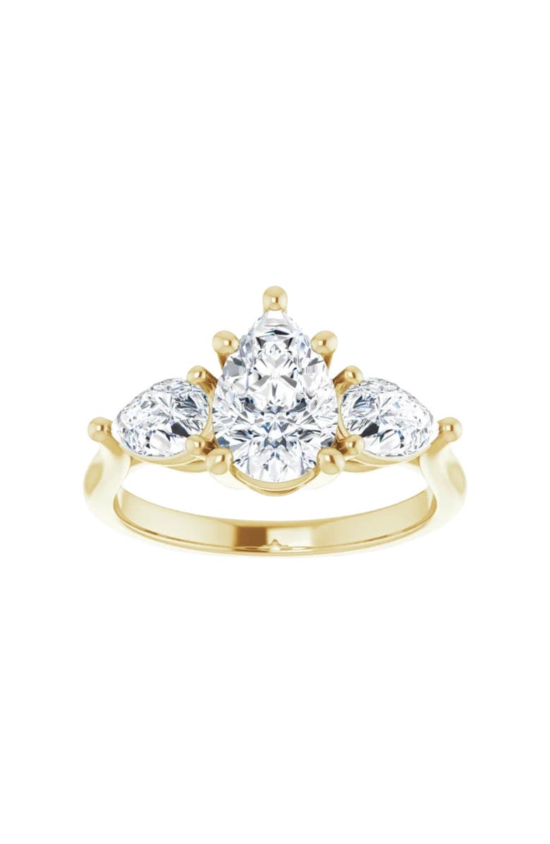 Bliss Diamond 2Ct TW Pear Shape Three Stone Diamond Engagement Ring in 14k Gold Lab Grown, Alternate, color, 14K White Gold