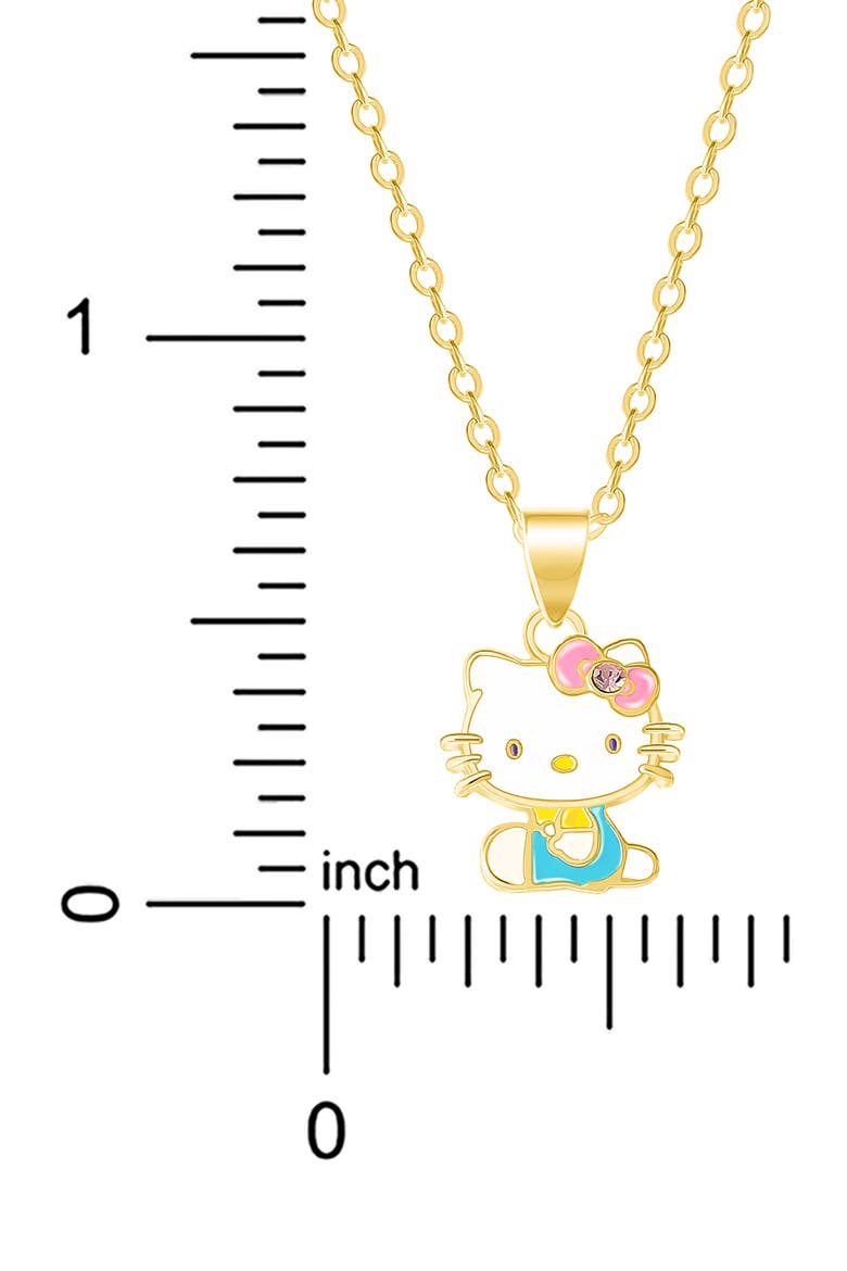 Hello Kitty® Cubic Zirconia & Enamel Charm Bracelet & Necklace Set, Alternate, color, PINK AND GOLD